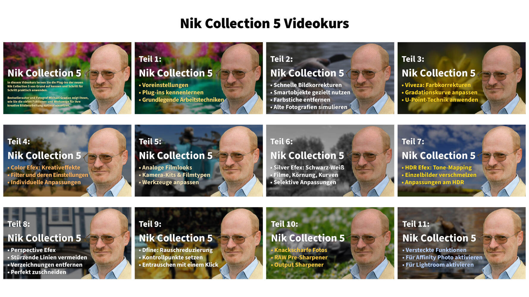 Bild: 9783832805968 | Nik Collection 5 Online-Videokurs | Michael Gradias | Buch | 273 Min.