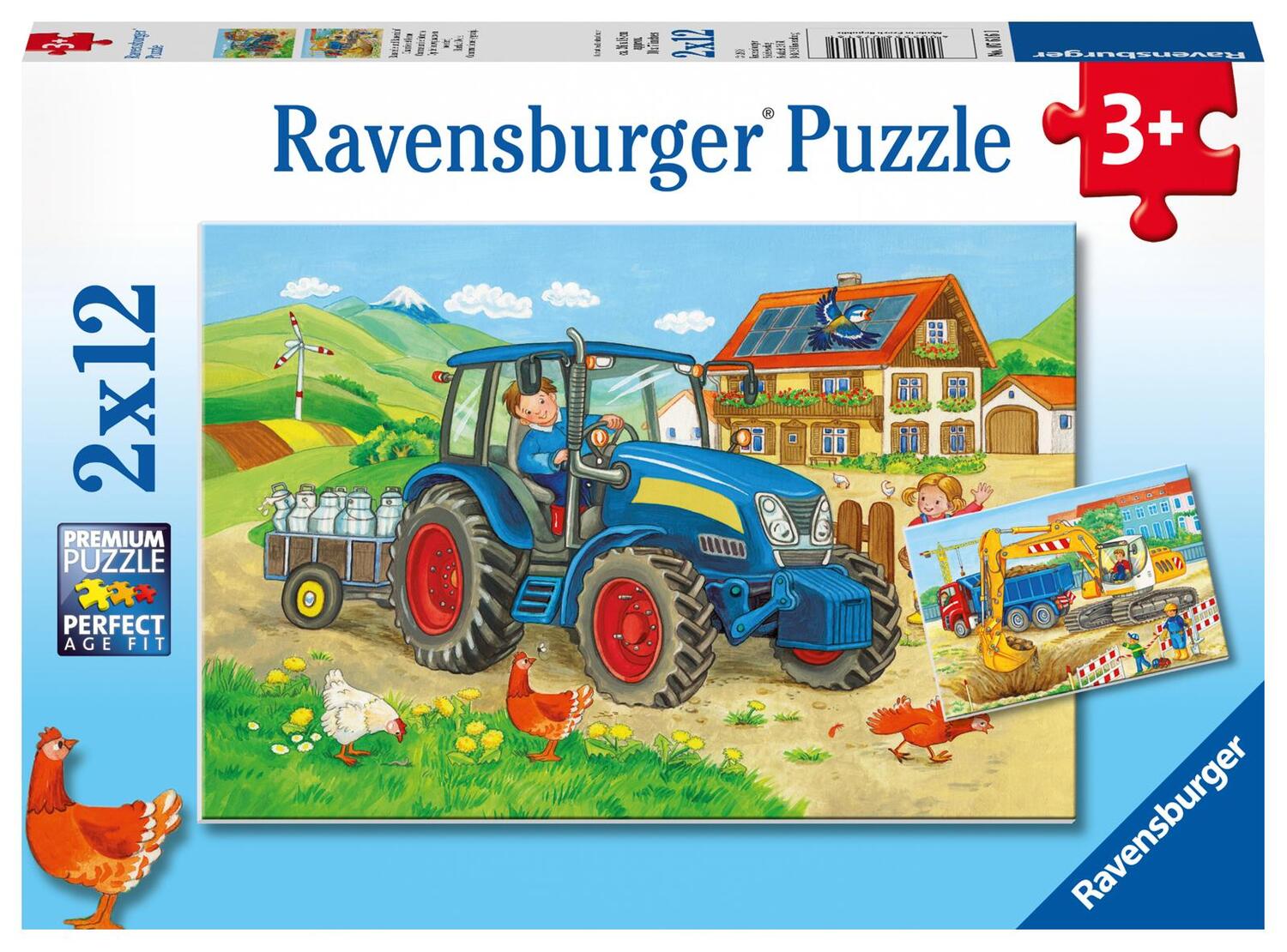 Cover: 4005556076161 | Baustelle und Bauernhof 2 x 12 Teile | Spiel | Deutsch | 2018