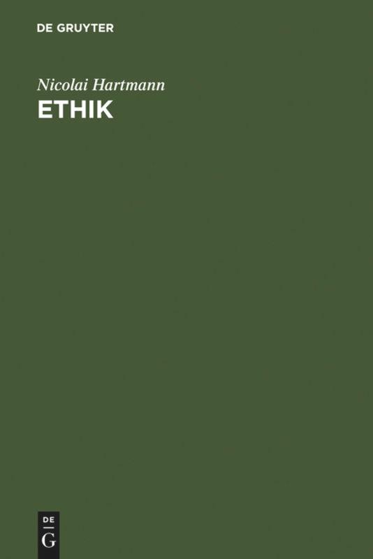 Cover: 9783110001419 | Ethik | Nicolai Hartmann | Buch | XXII | Deutsch | De Gruyter