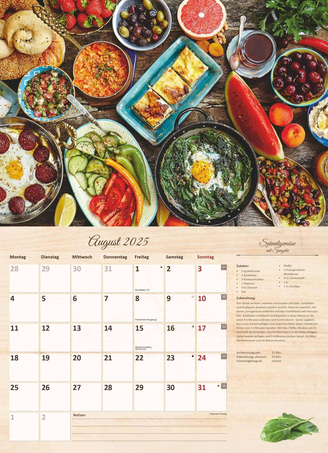 Bild: 4251732344610 | Culinaria - Der große Küchenkalender 2025 - Bildkalender 42x29 cm...