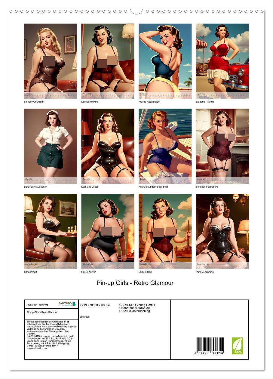 Bild: 9783383808654 | Pin-up Girls - Retro Glamour (hochwertiger Premium Wandkalender...