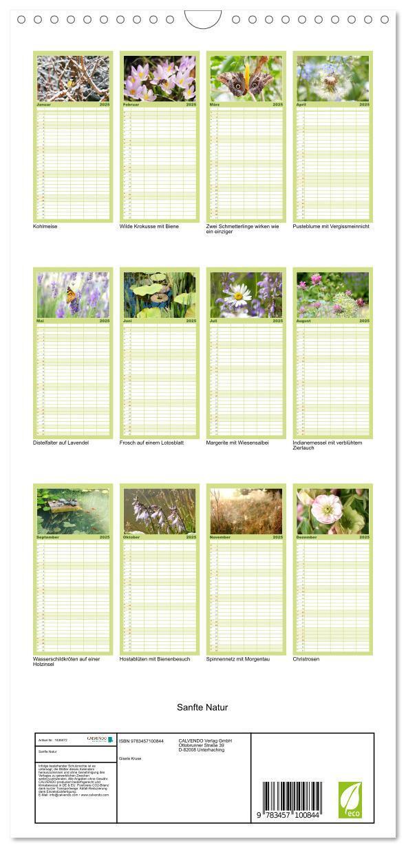 Bild: 9783457100844 | Familienplaner 2025 - Sanfte Natur mit 5 Spalten (Wandkalender, 21...