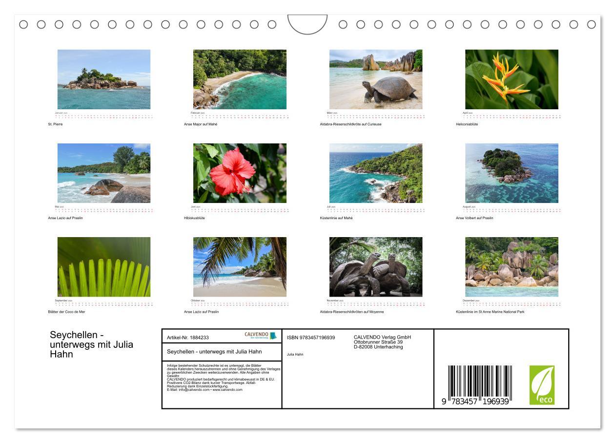 Bild: 9783457196939 | Seychellen - unterwegs mit Julia Hahn (Wandkalender 2025 DIN A4...