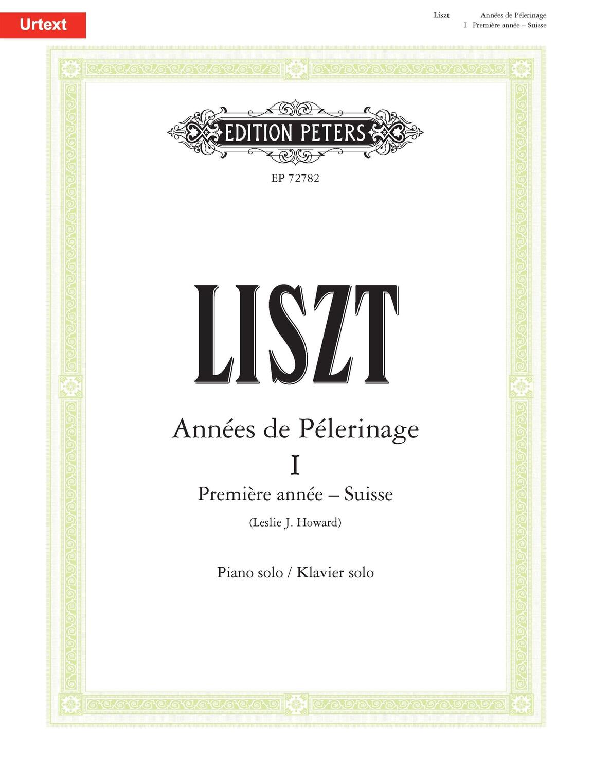 Cover: 9790577011080 | Années de Pèlerinage -- Première Année (Suisse), 3 Morceaux Suisses...