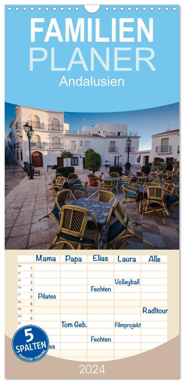 Cover: 9783383077265 | Familienplaner 2024 - Andalusien mit 5 Spalten (Wandkalender, 21 x...
