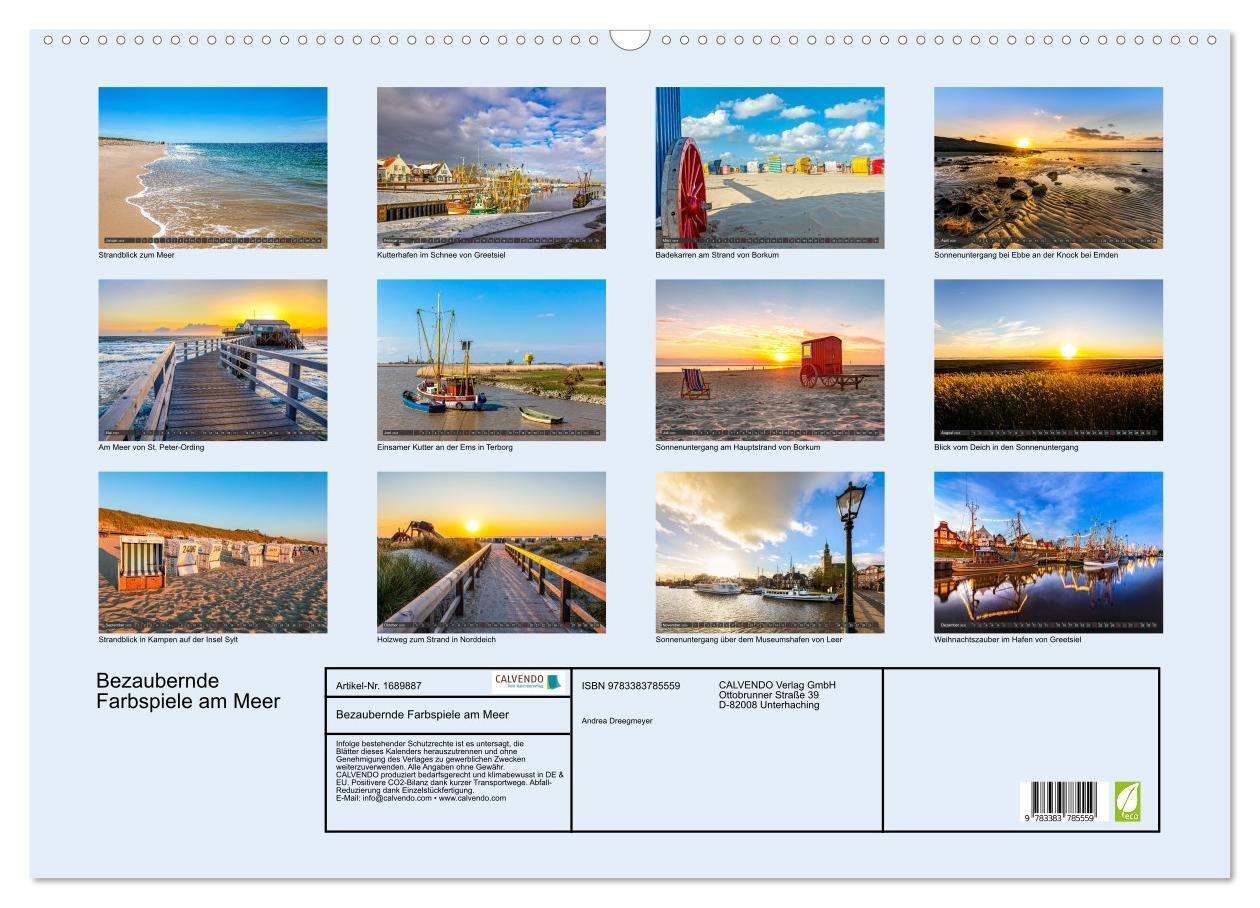 Bild: 9783383785559 | Bezaubernde Farbspiele am Meer (Wandkalender 2025 DIN A2 quer),...