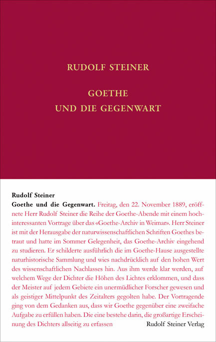 Cover: 9783727406829 | Goethe und die Gegenwart | Rudolf Steiner | Buch | 2017