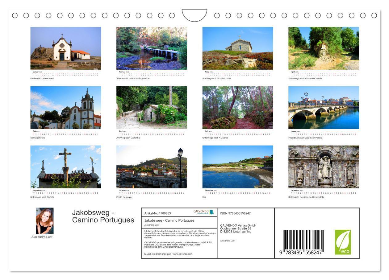 Bild: 9783435558247 | Jakobsweg - Camino Portugues (Wandkalender 2025 DIN A4 quer),...