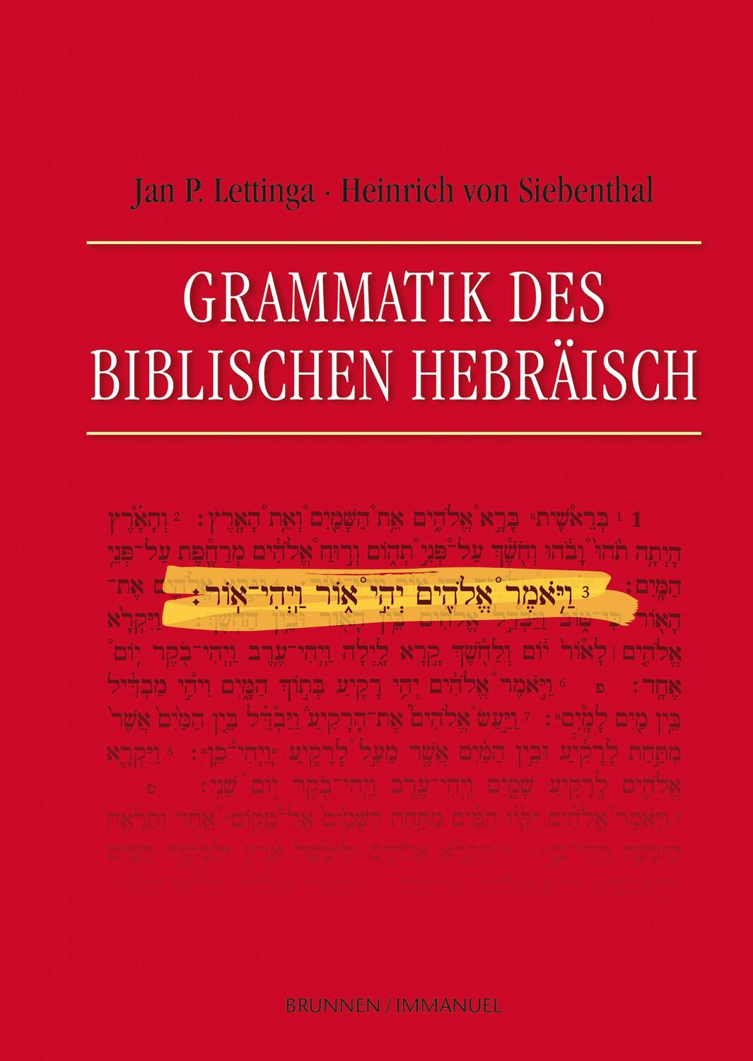 Cover: 9783765595554 | Grammatik des Biblischen Hebräisch | Jan P. Lettinga | Buch | Deutsch
