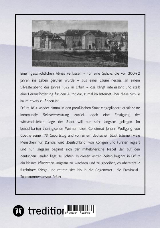 Rückseite: 9783384192486 | 200 + 2 Jahre Bildung und Förderung Gehörloser in Erfurt | Andreas