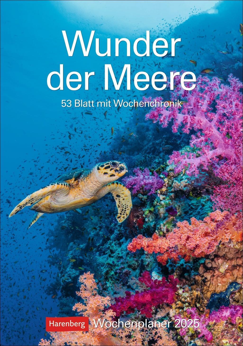 Cover: 9783840034978 | Wunder der Meere Wochenplaner 2025 - 53 Blatt mit Wochenchronik | 2025