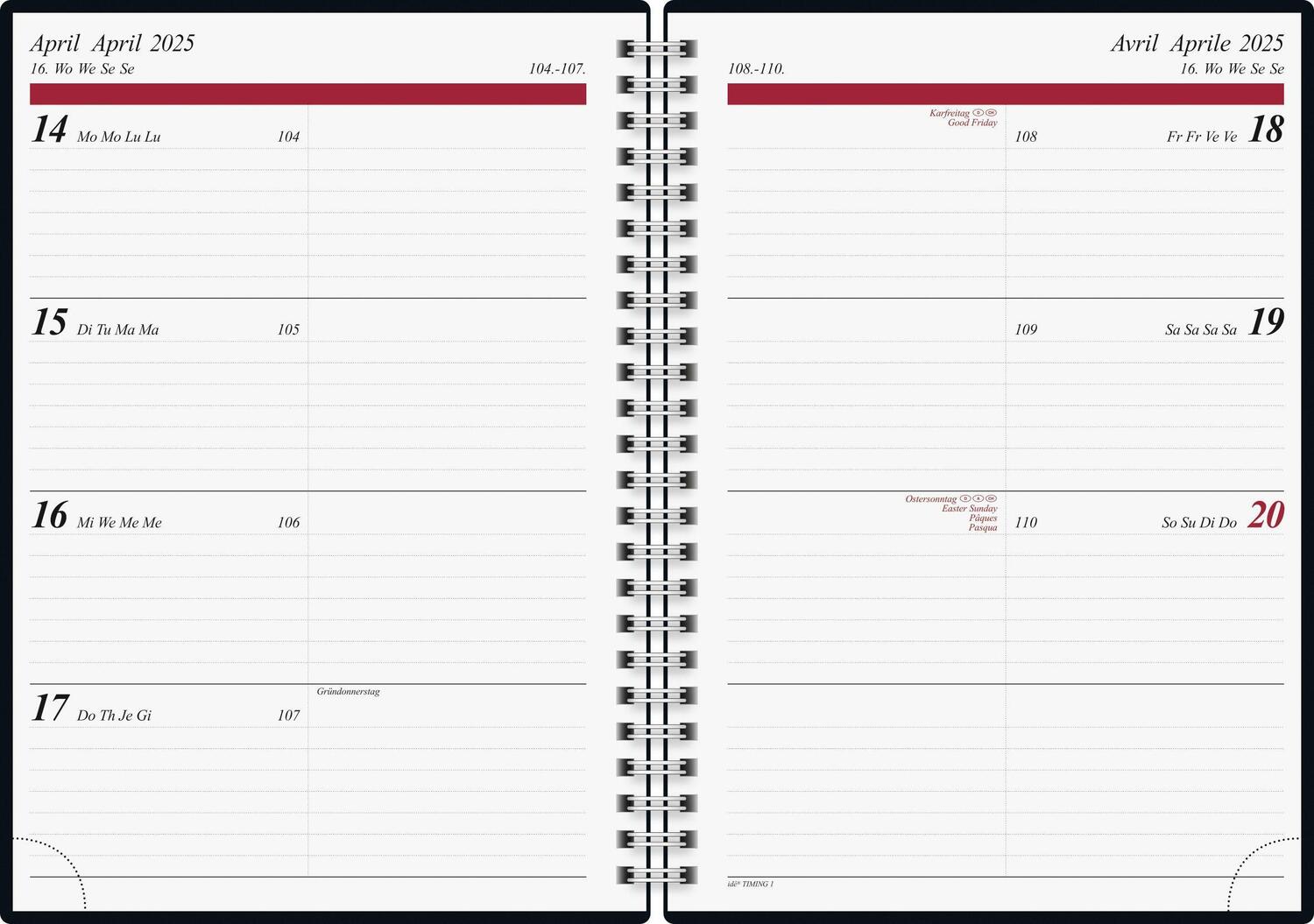 Bild: 4003273785069 | rido/idé 7021807015 Buchkalender Modell Timing 1 (2025) "Cloudy...