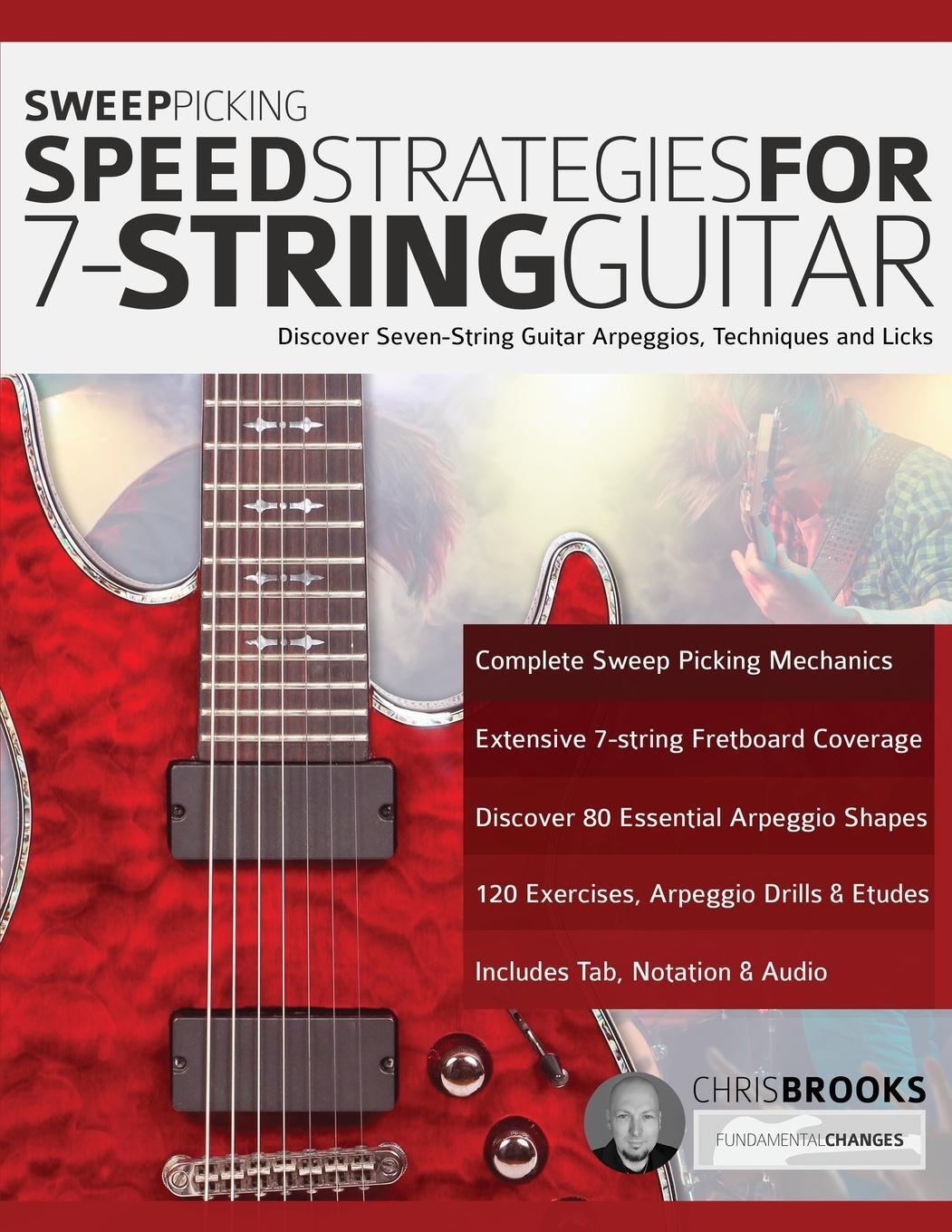 Cover: 9781789330793 | Sweep Picking Speed Strategies For 7-String Guitar | Brooks (u. a.)