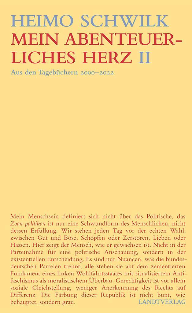Cover: 9783948075354 | Mein abenteuerliches Herz (Band II) | Aus den Tagebüchern 2000 - 2022