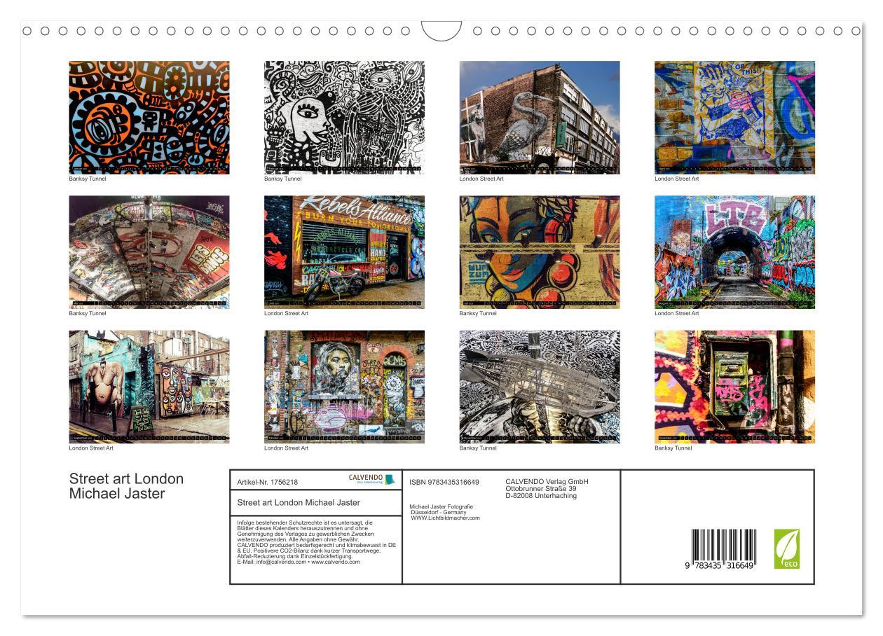 Bild: 9783435316649 | Street art London Michael Jaster (Wandkalender 2025 DIN A3 quer),...