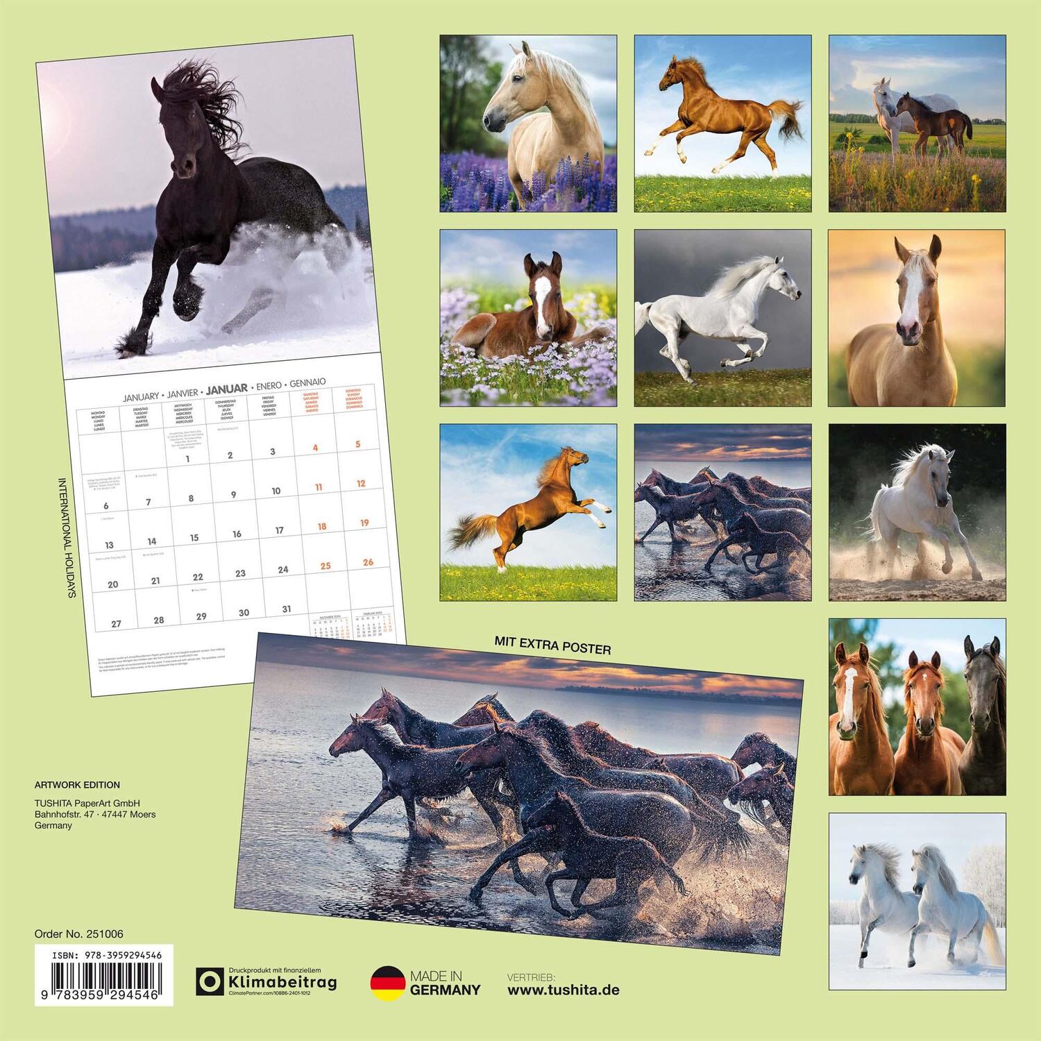 Rückseite: 9783959294546 | Horses/Pferde 2025 | Kalender 2025 | Kalender | Artwork Edition | 2025