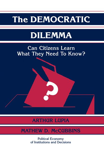 Cover: 9780521584487 | The Democratic Dilemma | Can Citizens Learn What They Need to Know?