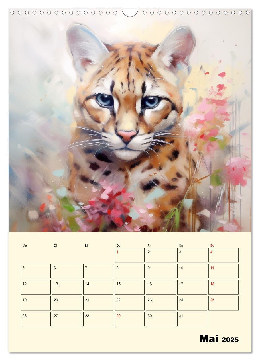 Bild: 9783435868599 | Raubkatzen. Zauberhafte Aquarelle (Wandkalender 2025 DIN A3 hoch),...