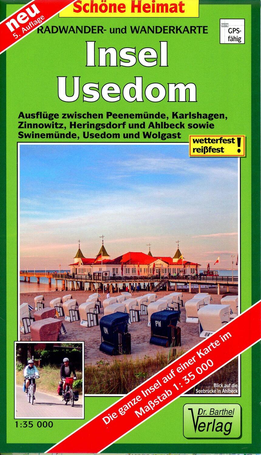 Cover: 9783895911767 | Radwander- und Wanderkarte Insel Usedom | (Land-)Karte | Schöne Heimat