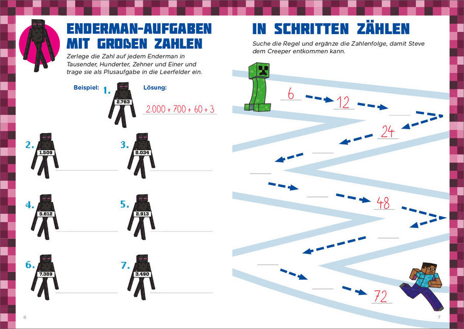 Bild: 9783743207820 | Mathe für Minecrafter - Rechentraining | Loewe Lernen und Rätseln