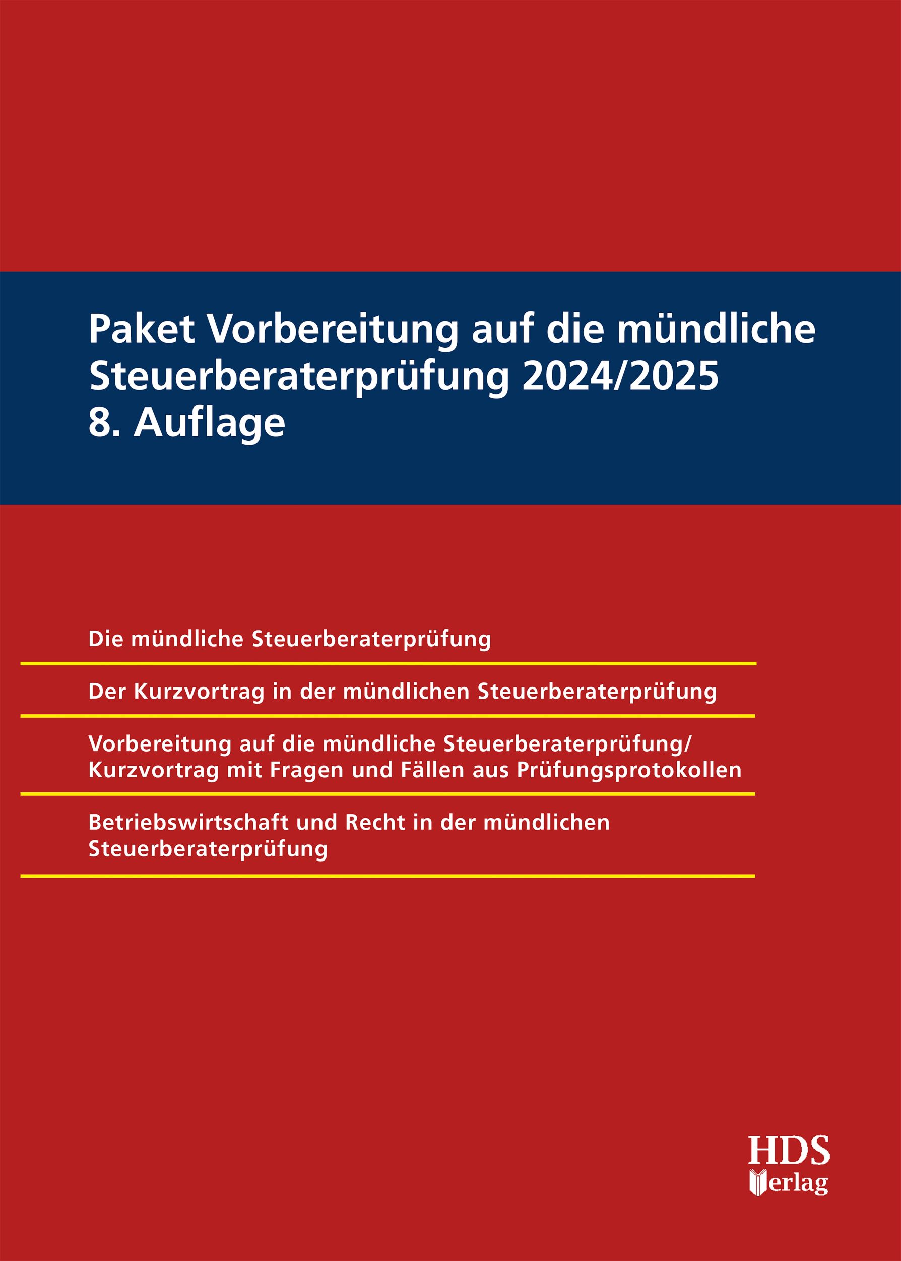 Cover: 9783955549299 | Paket Vorbereitung auf die mündliche Steuerberaterprüfung 2024/2025