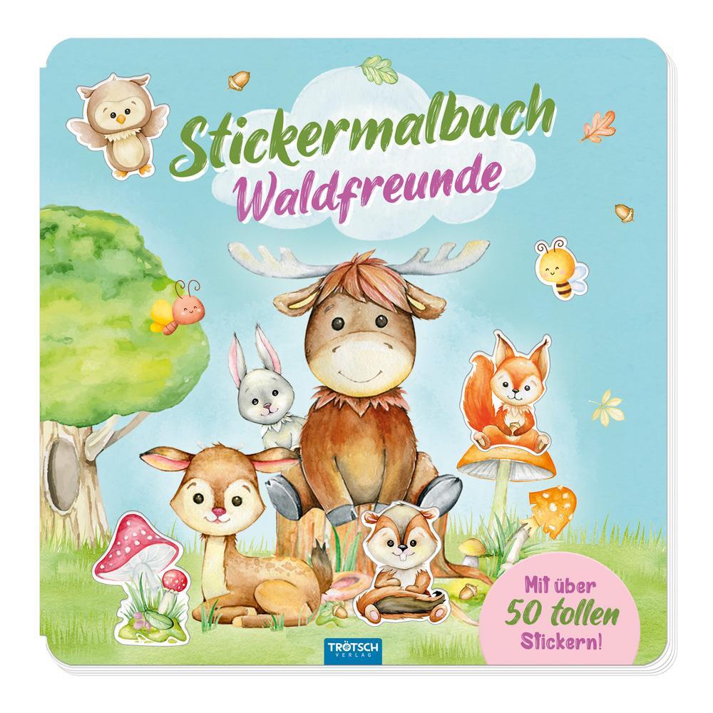 Cover: 9783965528956 | Trötsch Malbuch Stickermalbuch Waldfreunde | Stickermalbuch Malbuch