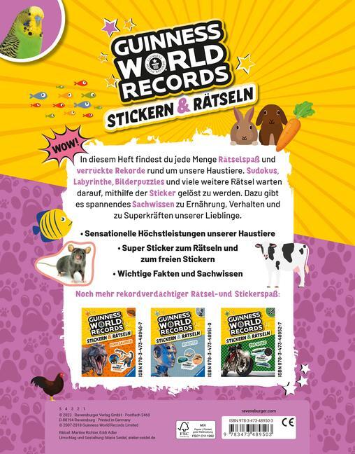 Bild: 9783473489503 | Guinness World Records Stickern und Rätseln: Haustiere - ein...