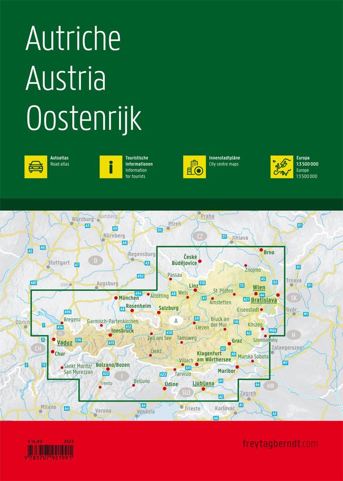 Rückseite: 9783707921991 | Österreich, Autoatlas 1:200.000, freytag &amp; berndt | freytag &amp; berndt