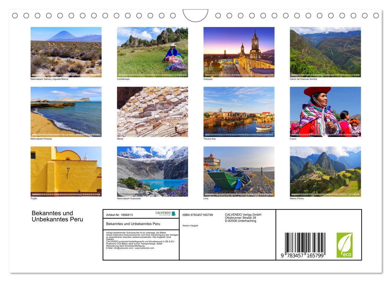 Bild: 9783457165799 | Bekanntes und Unbekanntes Peru (Wandkalender 2025 DIN A4 quer),...