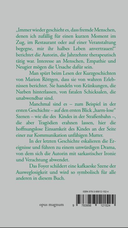 Rückseite: 9783956121524 | ... ausweglos | Kurze Geschichten von Menschen | Marion Röttgen | Buch