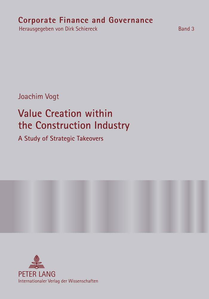 Cover: 9783631602515 | Value Creation within the Construction Industry | Joachim Vogt | Buch