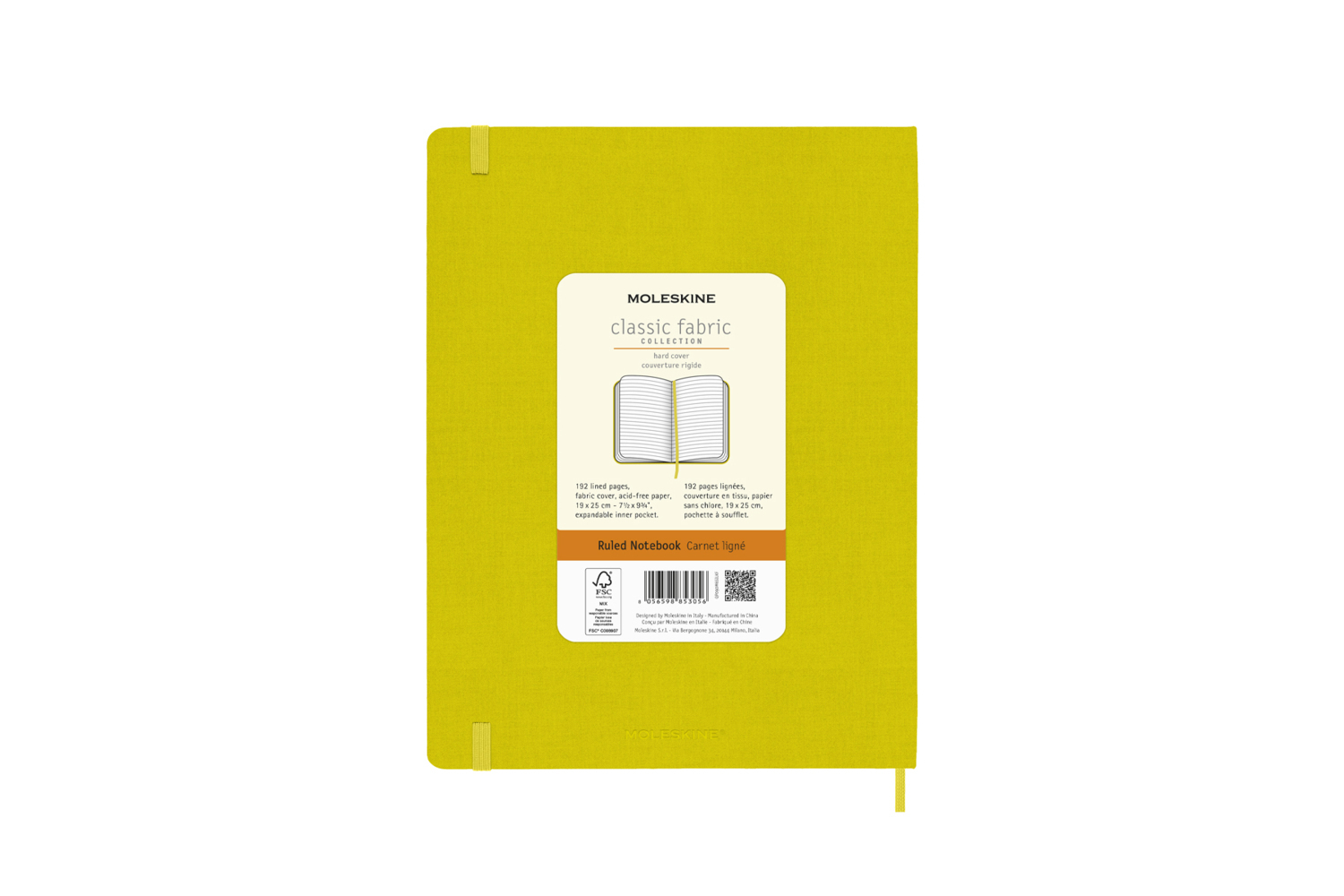 Bild: 8056598853056 | Moleskine Notizbuch - Color, XL, Liniert, Stoffeinband, Strohgelb