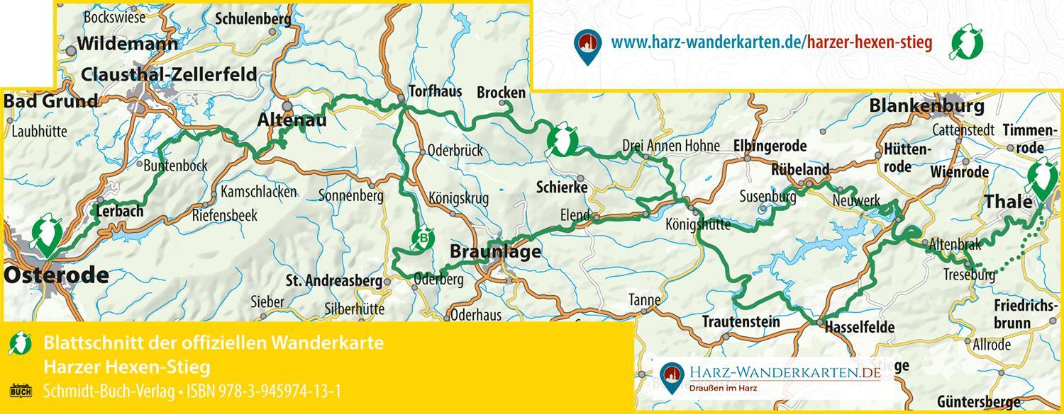 Bild: 9783945974131 | Harzer Hexen-Stieg | (Land-)Karte | wasserfest und reißfest | Deutsch