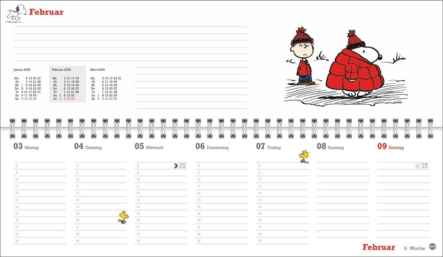 Bild: 9783756406555 | Peanuts Wochenquerplaner 2025 | Heye | Kalender | Spiralbindung | 2025