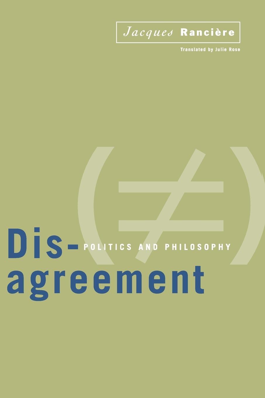 Cover: 9780816628452 | Disagreement | Politics And Philosophy | Jacques Ranciere | Buch