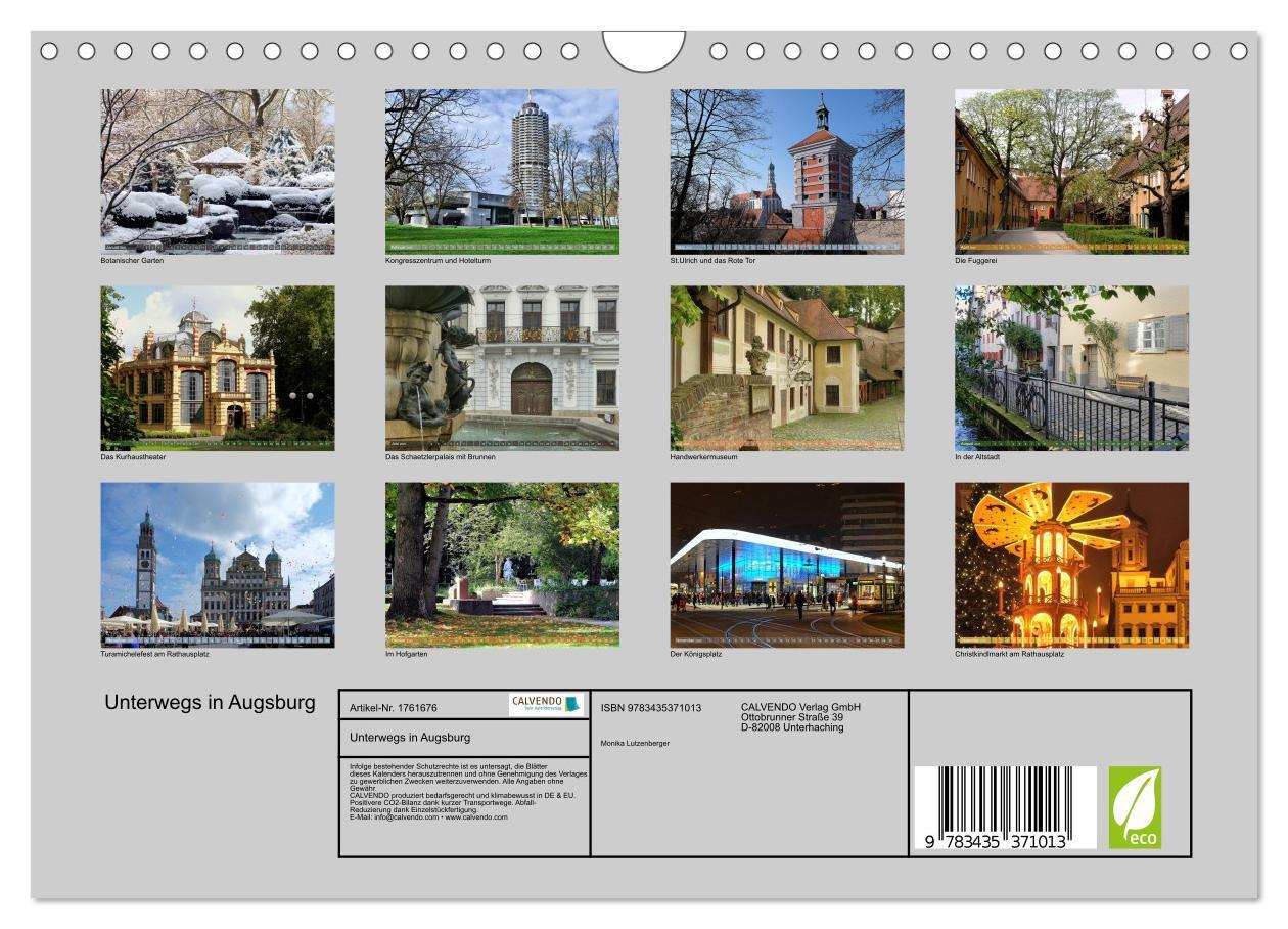 Bild: 9783435371013 | Unterwegs in Augsburg (Wandkalender 2025 DIN A4 quer), CALVENDO...