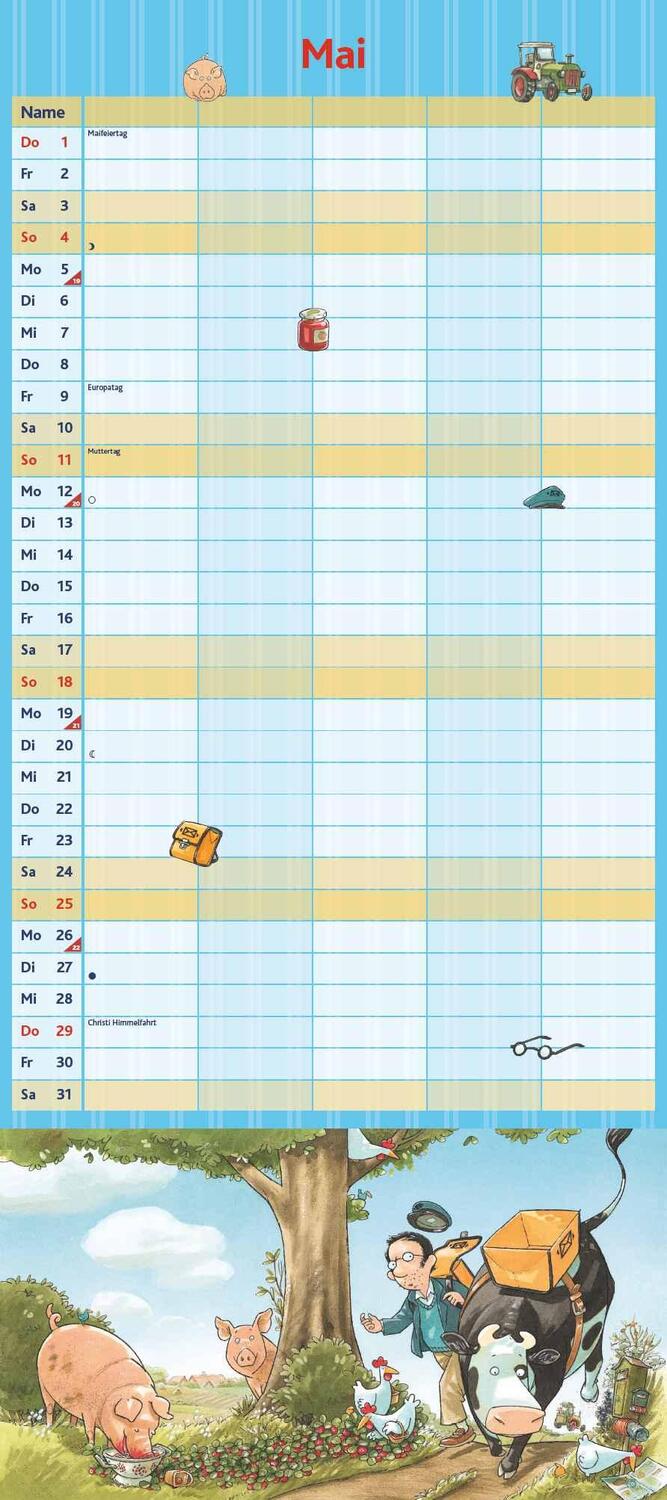 Bild: 4250809653655 | Die Kuh Lieselotte Familienkalender 2025 - Von Alexander...