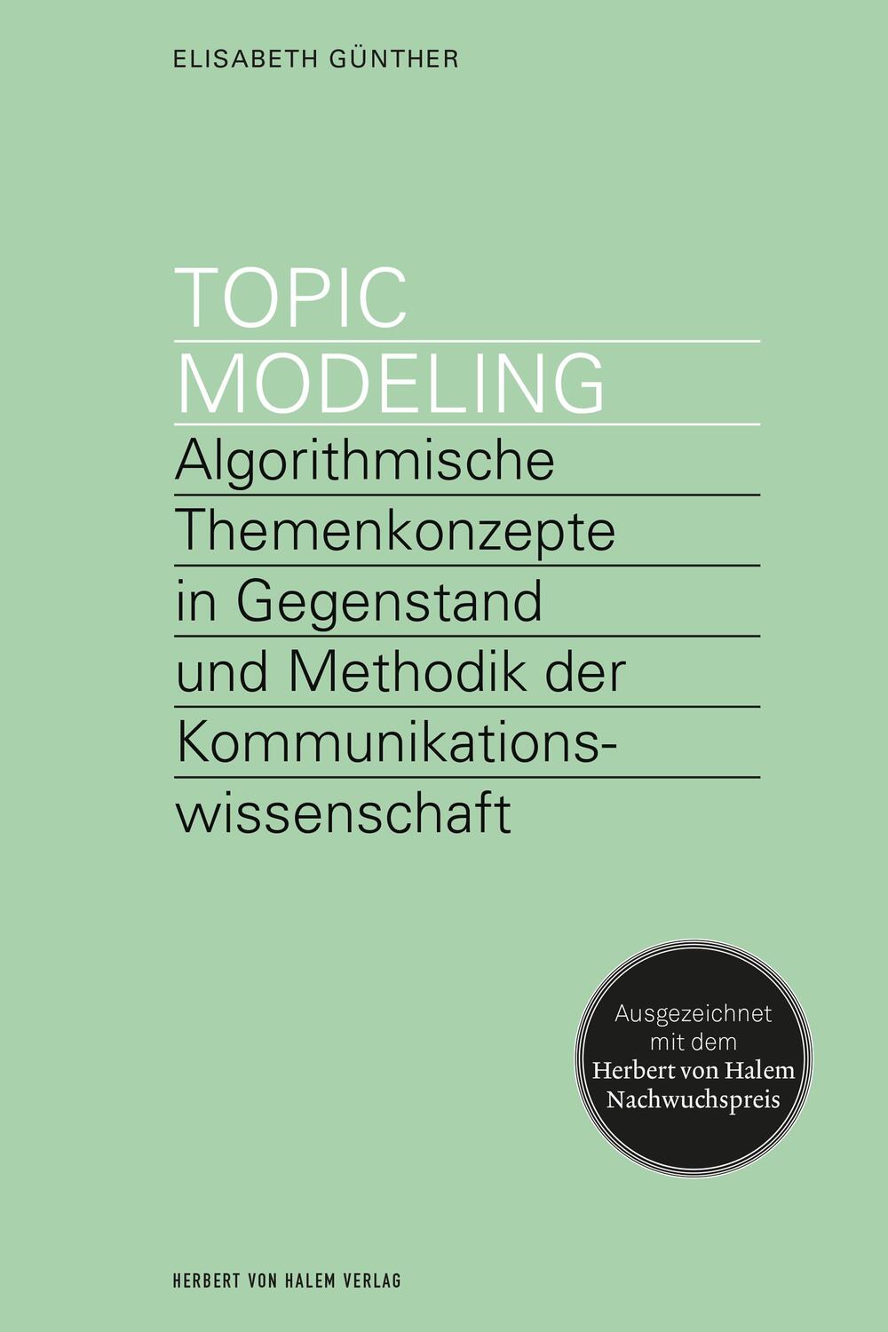 Cover: 9783869625751 | Topic Modeling | Elisabeth Günther | Taschenbuch | 384 S. | Deutsch