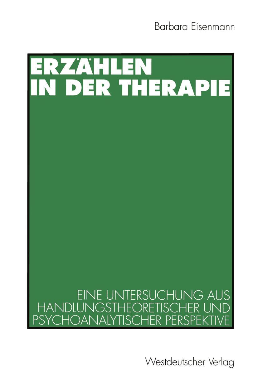 Cover: 9783531127323 | Erzählen in der Therapie | Barbara Eisenmann | Taschenbuch | 225 S.