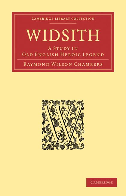 Cover: 9781108015271 | Widsith | Raymond Wilson Chambers | Taschenbuch | Englisch | 2010