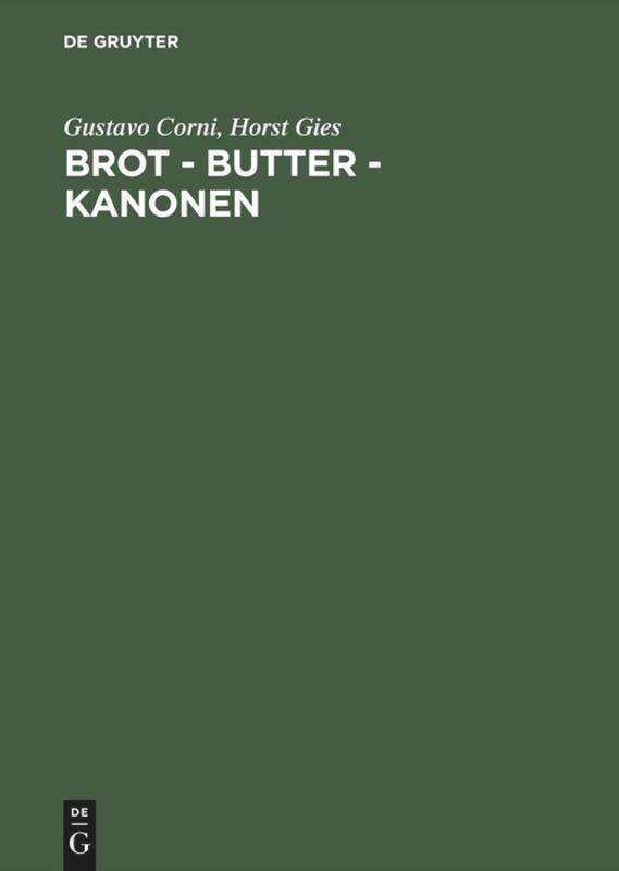 Cover: 9783050029337 | Brot, Butter, Kanonen | Gustavo Corni (u. a.) | Buch | Deutsch | 1997