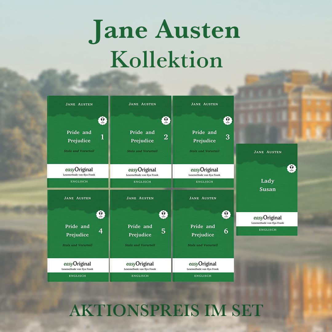 Cover: 9783991127345 | Jane Austen Kollektion Hardcover (7 Bücher + 7 MP3 Audio-CDs) -...