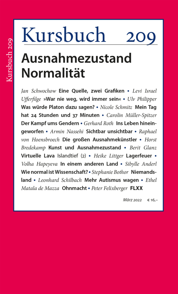 Cover: 9783961962464 | Kursbuch 209 | Ausnahmezustand Normalität | Armin Nassehi (u. a.)
