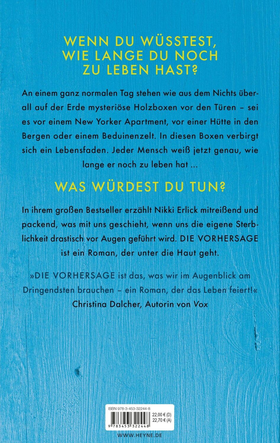 Bild: 9783453322448 | Die Vorhersage | Roman | Nikki Erlick | Buch | 480 S. | Deutsch | 2022