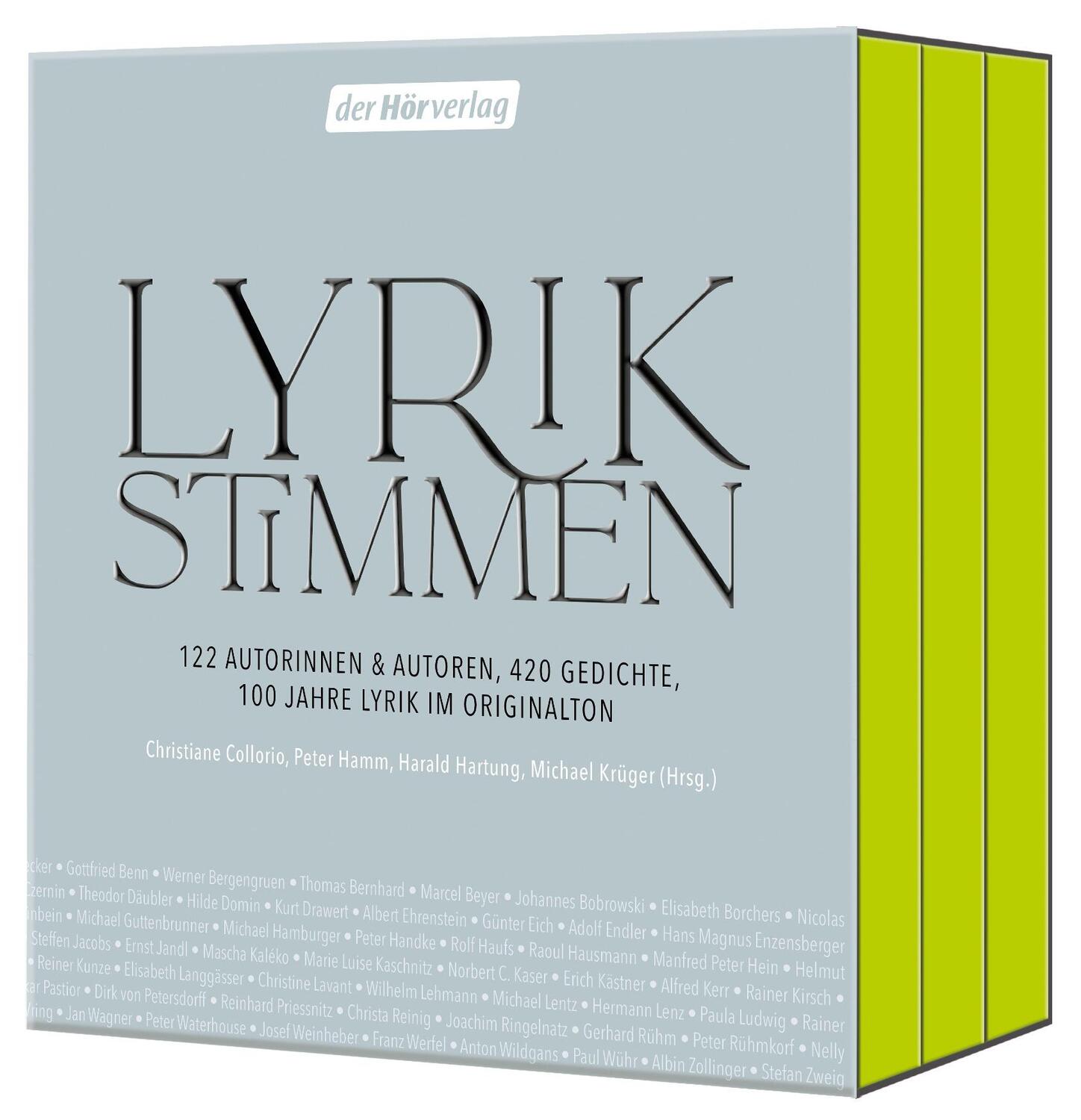 Cover: 9783844539240 | Lyrikstimmen | MP3 | 3 Audio-CDs | Deutsch | 2022 | Der Hörverlag