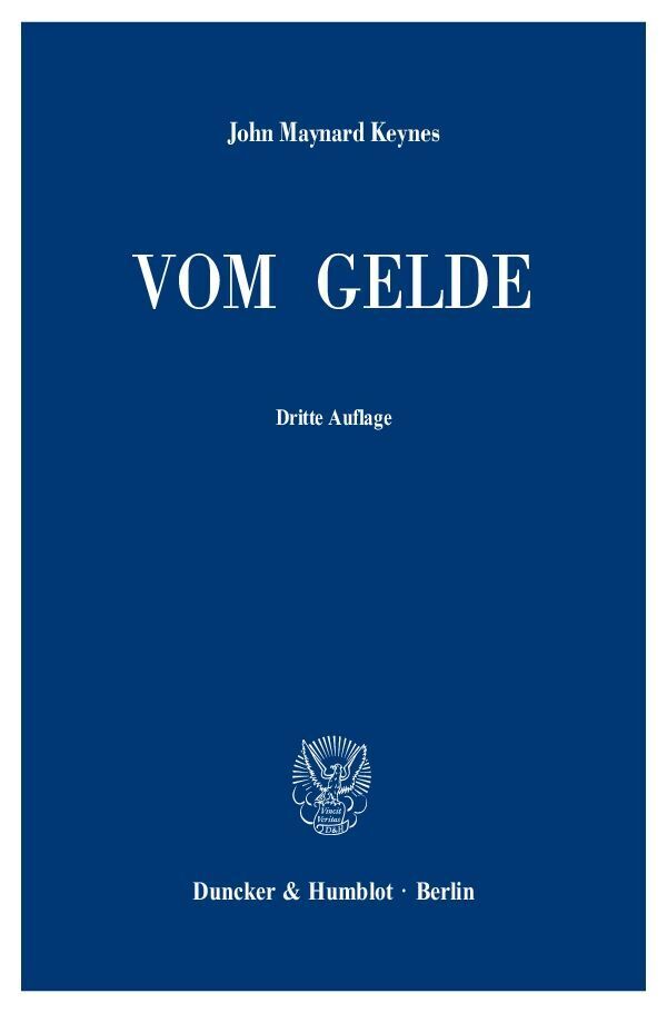 Cover: 9783428007561 | Vom Gelde. A Treatise on Money | John Maynard Keynes | Taschenbuch