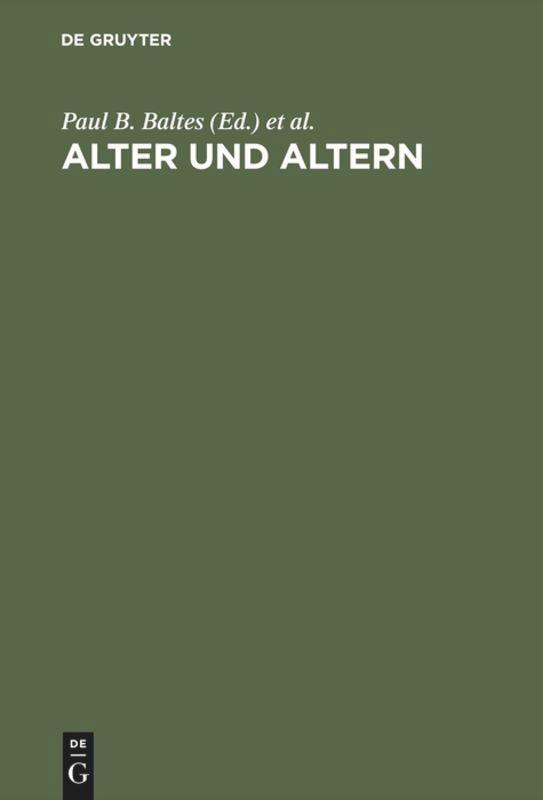 Cover: 9783110144086 | Alter und Altern | Ein interdisziplinärer Studientext zur Gerontologie