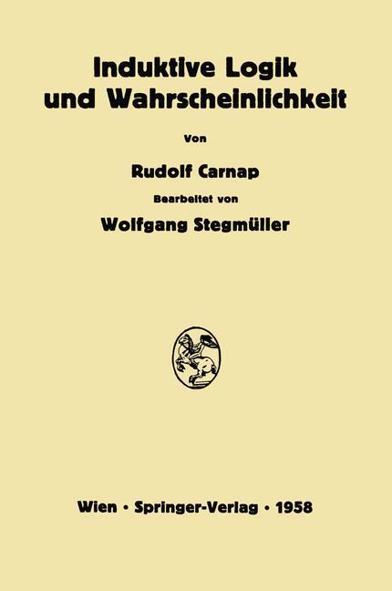 Cover: 9783709131435 | Induktive Logik und Wahrscheinlichkeit | Rudolf Carnap | Taschenbuch