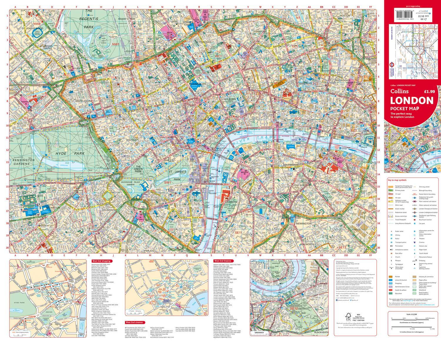 Bild: 9780008370015 | London Pocket Map | The Perfect Way to Explore London | Collins Maps