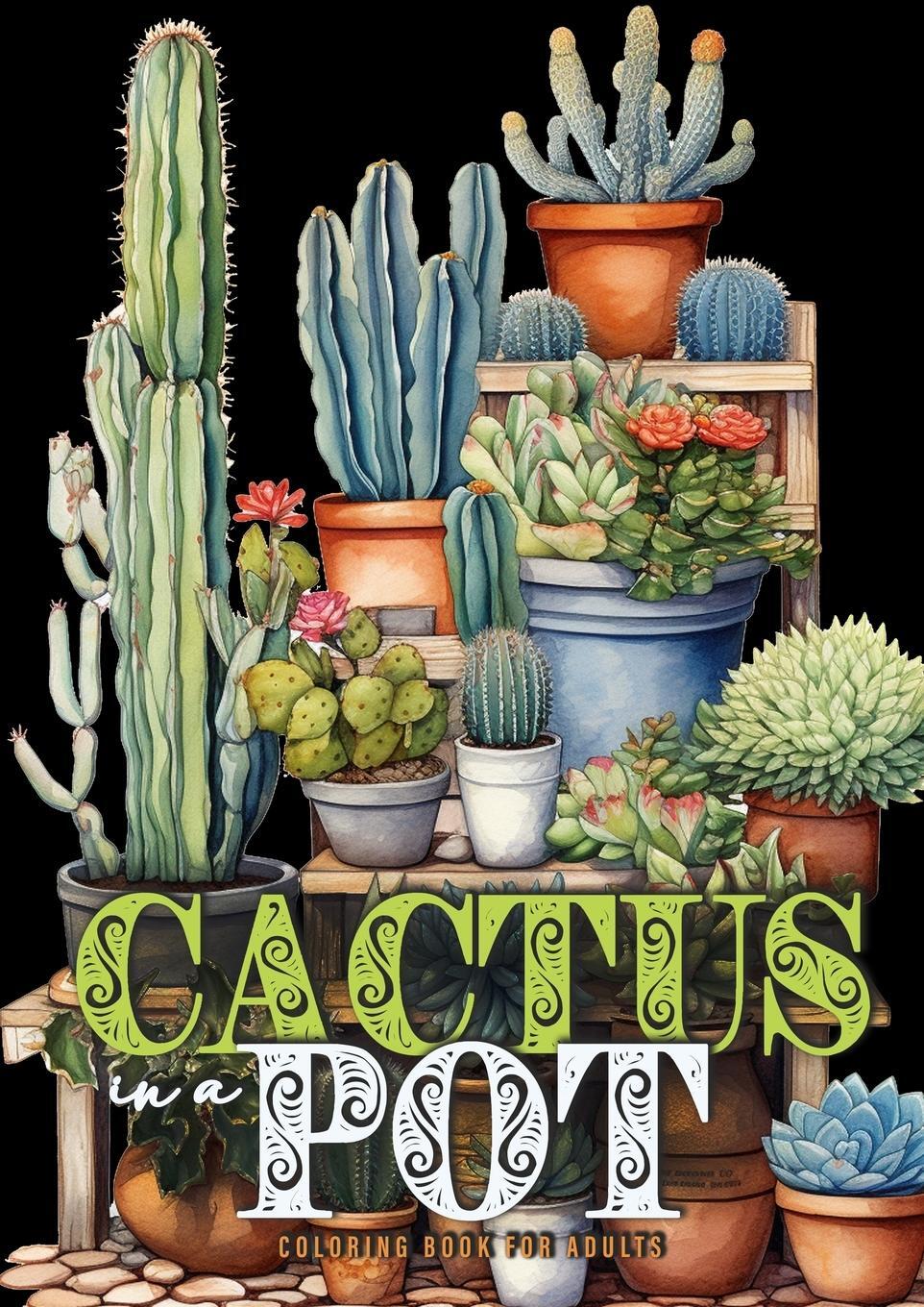 Cover: 9783758425509 | Cactus in a Pot Coloring Book for Adults | Monsoon Publishing | Buch